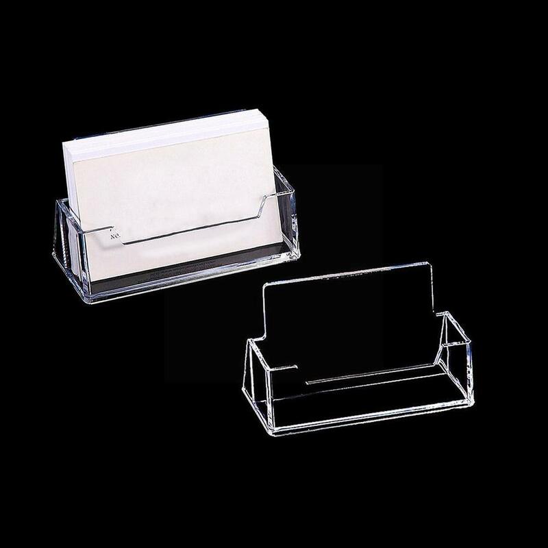 1 Pcs Clear Desk Shelf Box Storage Display Stand Acrylic Business Transparent Plastic Card Desktop Holder C1G5