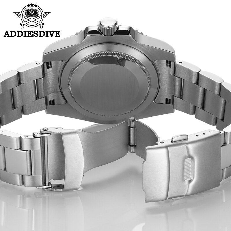 Addies Dive-새로운 스타일 남성 서핑 시계, 슈퍼 야광 다이얼 200m 다이버 시계 블랙 세라믹 베젤 NH35 자동 기계식 시계