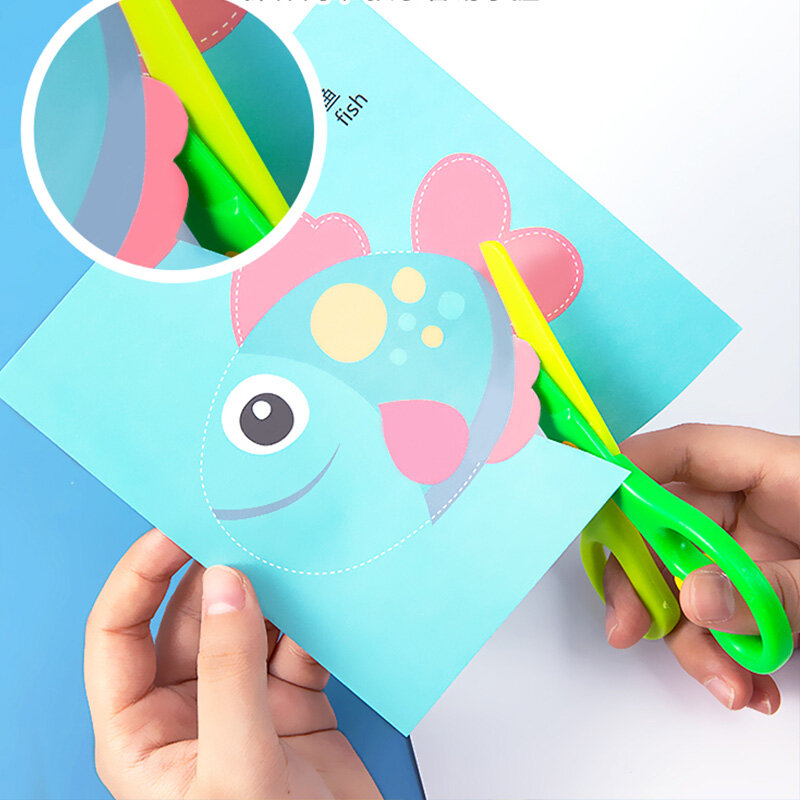 Manualidad de juguete de corte de papel colorido para niños, Tijera para manualidades de Arte de animales de dibujos animados, DIY, 120 páginas, regalos educativos hechos a mano