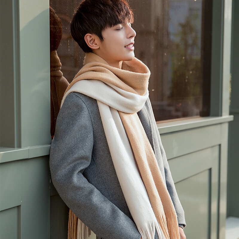 2021 zima nowy koreański, jesienny zimowy szalik damski japoński dopasowane kolory szal ciepły szalik dwustronny szczotkowany śliniak