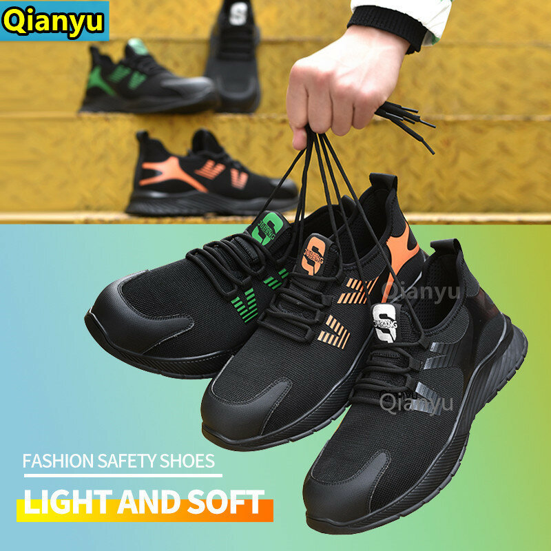Zapatos de seguridad con protección para el trabajo, calzado ligero antiperforación, suela blanda, antigolpes, novedad de 2021