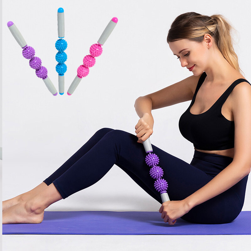 Rodillo de masaje muscular para gimnasio,palo de Yoga,herramienta de masaje muscular corporal,barras de rodillo muscular,bloque de Yoga,Fitness,M1M2 
