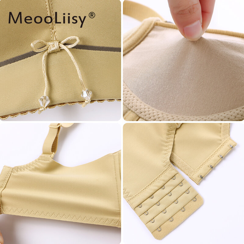MeooLiisy Plus Size Bra Sexy Lingerie Thick Cup Bras for Women Solid Padded Underwear Push Up Brassiere Femme  Women Bras