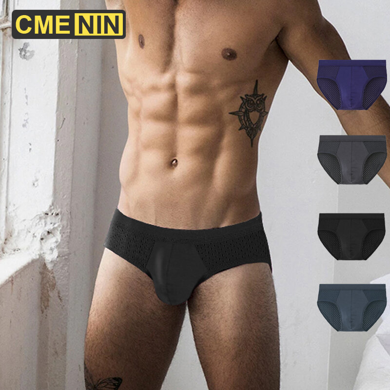 CMENIN malla transpirable 2021 nuevos calzoncillos para hombre mono masculino cómodo calzoncillos sólidos Sexy hombres ropa interior calzoncillos de algodón 4 colores