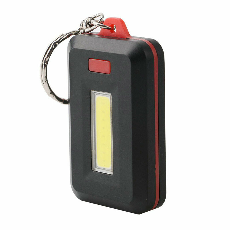 Porte-clés Mini lampe LED COB Portable, 1 pièce, lampe torche avec mousqueton pour camping hiki