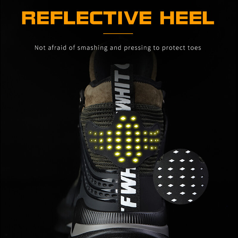 Nuevas botas de seguridad 37-50 de gran tamaño ligeras y cómodas puntera de acero, resistente a las perforaciones, suela elástica zapatos de trabajo industriales para exteriores, protección indestructible para los pies
