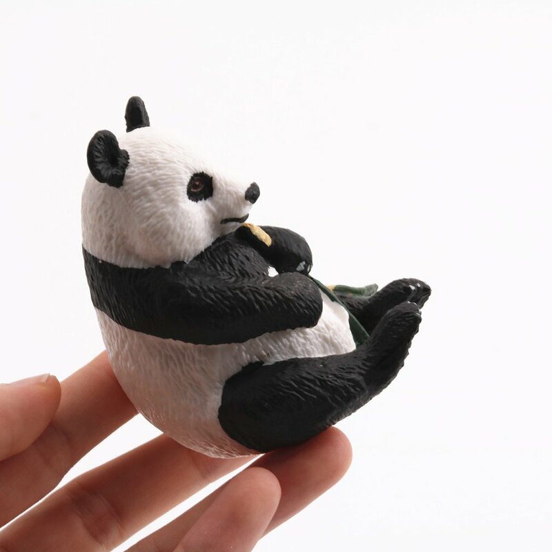De peluche de juguete con forma de Animal salvaje Panda que se sienta modelo estatuilla figuras de acción casa decoración de juguetes educativos para niños