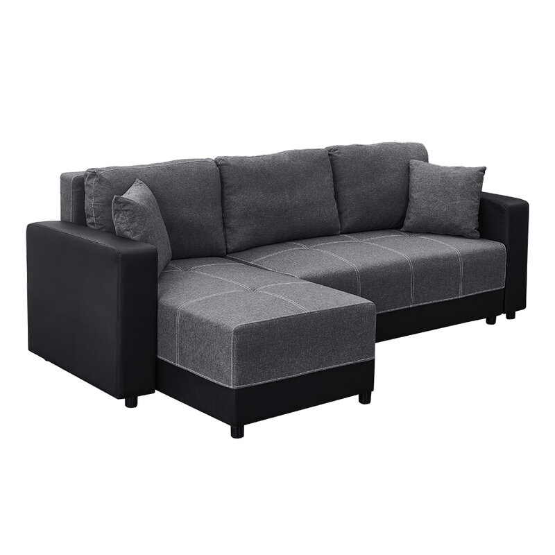 Panana-sofá grande luxuoso em couro sintético, frete rápido, armazenamento em tecido, sofá-cama de canto