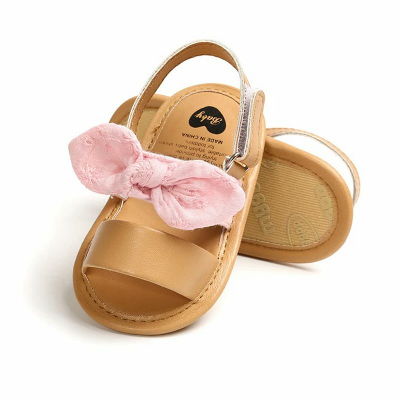 Zapatos de princesa con lazo para niñas sandalias antideslizantes de PU de alta calidad de verano de 0 a 18 meses 