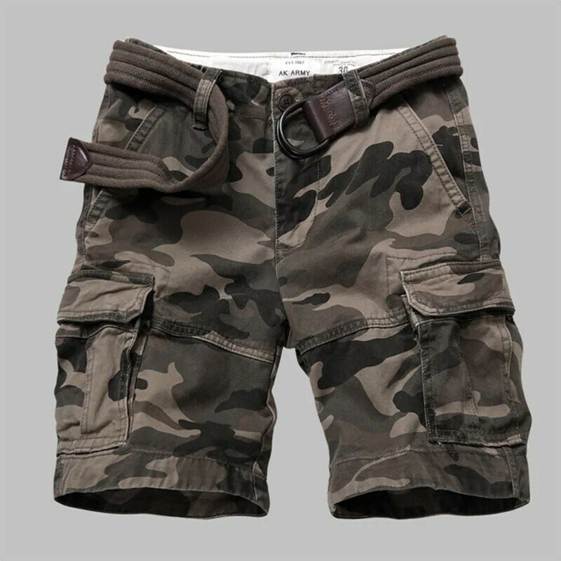 Homens ao ar livre camuflagem militar tático shorts wear resistente respirável multi-bolso macacão escalada caminhadas esportes shorts