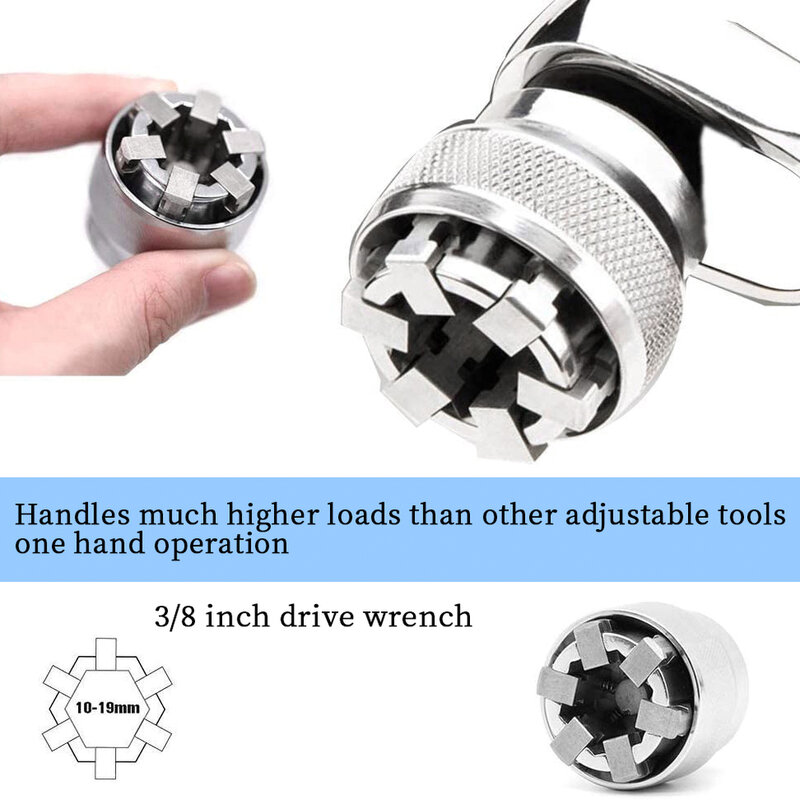 Socket Wrench Multi-Function Wrench Socket  All-Fitting Multi Drill Attachment Magical Durable Treated Tool Drive Wrench