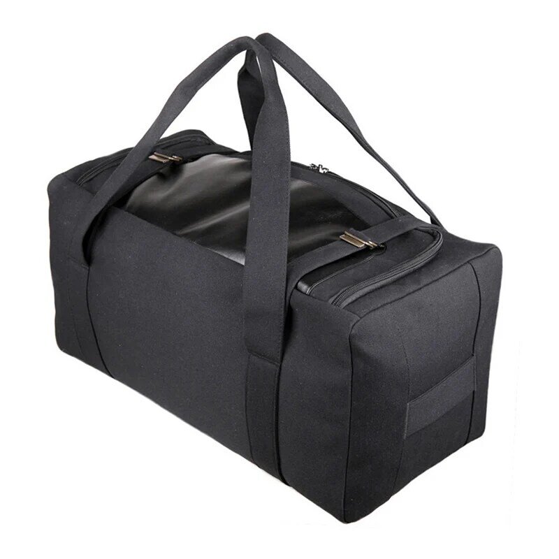 Вместительные дорожные сумки для мужчин, Холщовый саквояж сумка для ручной клади, черный/хаки, дорожный спортивный тоут для выходных, XA348F