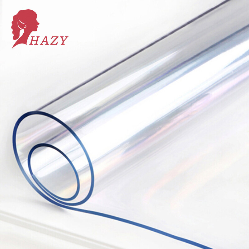 HAZY 1.5mm Transparent PVC Tablecloth Rectangle Table Cloth Waterproof Table Cover Soft Glass Dining Table Mat Kitchen Decoratio