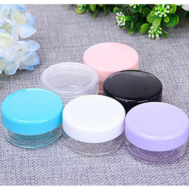 1 Pcs Acryl Kosmetik Jar Box Tragbare Make-Up Creme Nail art Cosmetic Bead Lagerung Topf Behälter Klare Nachfüllbar Flaschen 2021