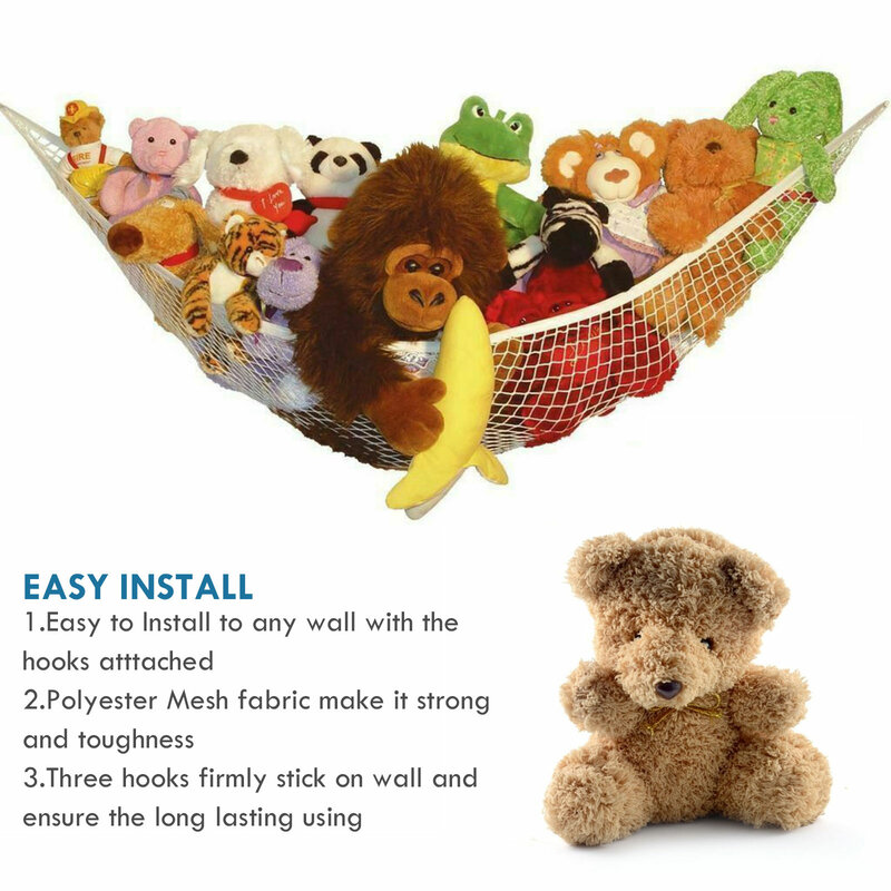 Baru Mainan Anak-anak Lembut Teddy Penyimpanan Tempat Tidur Gantung Jaring Bayi Anak-anak Kamar Tidur Rapi Pembibitan Net