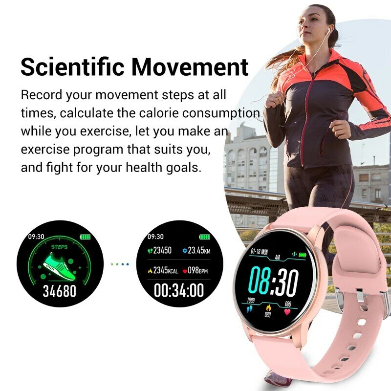 Lige-relógio inteligente para homens e mulheres, à prova d'água, esportivo, rastreador de atividade física, android e ios, com monitor de frequência cardíaca e pressão sanguínea