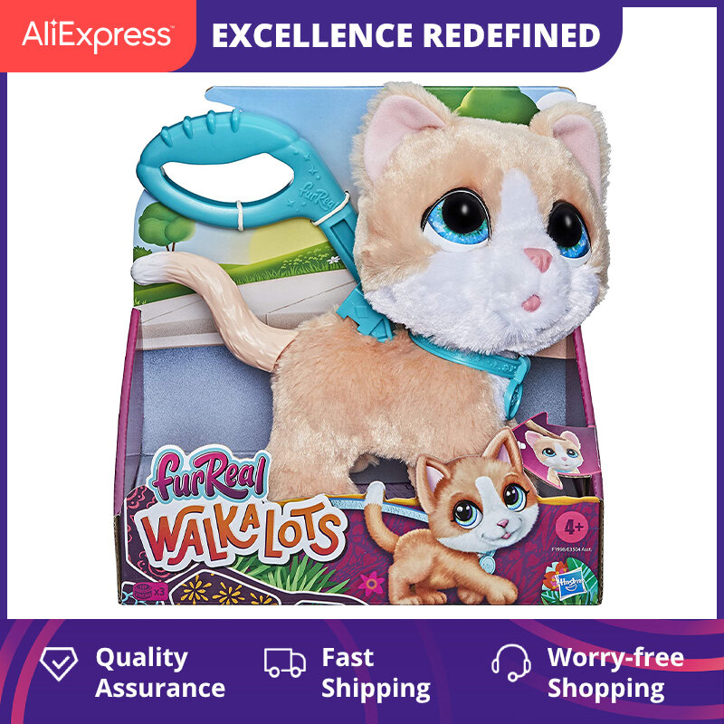 FurReal Friends FRR Walkalots интерактивная игрушка с котенком большой вес 2,0 Забавный питомец Kawaii мягкие животные звук гуляет плюшевая игрушка для дево...