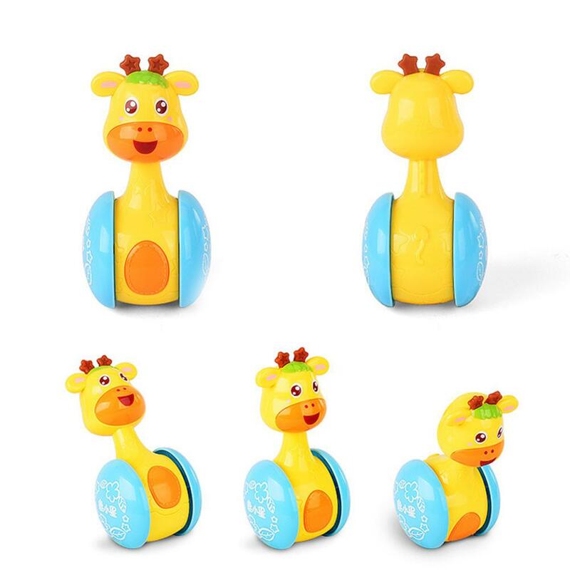 Kuulee Giraffe Tumbler Puppe Roly-poly Baby Spielzeug Nette Rasseln Ring Glocke Neugeborene 3-12 Monat Frühe Pädagogische spielzeug