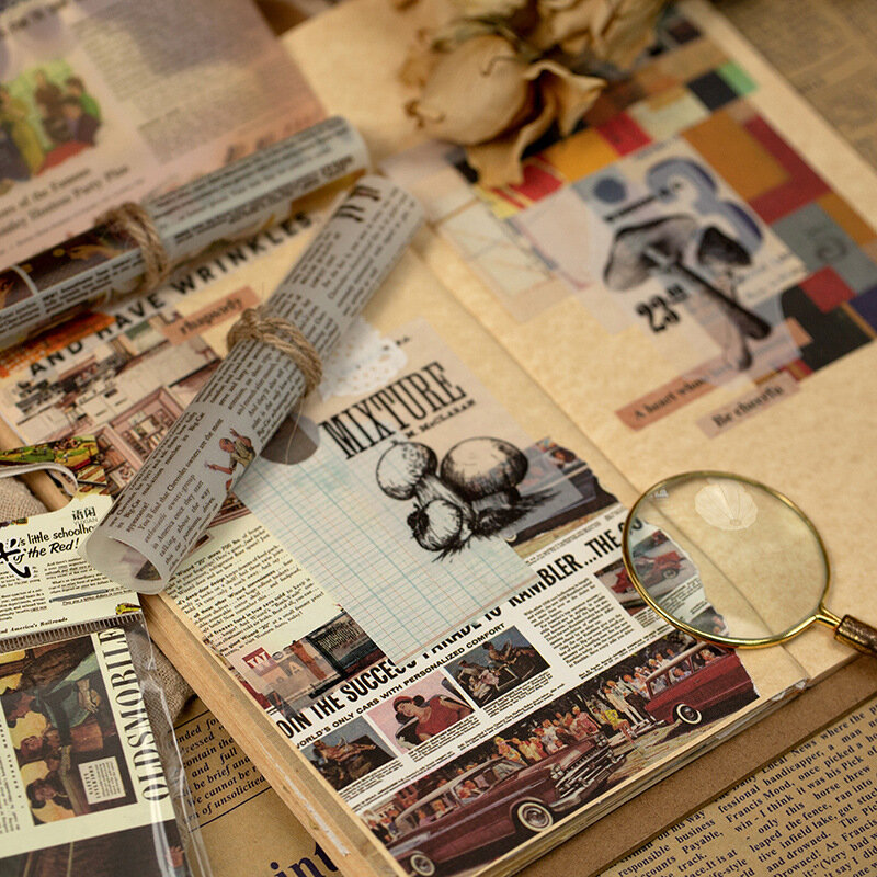 Diário vintage com 60 folhas/pacote, material retrô, para álbum de recortes, diário, happy planejador, presente, papel decorativo