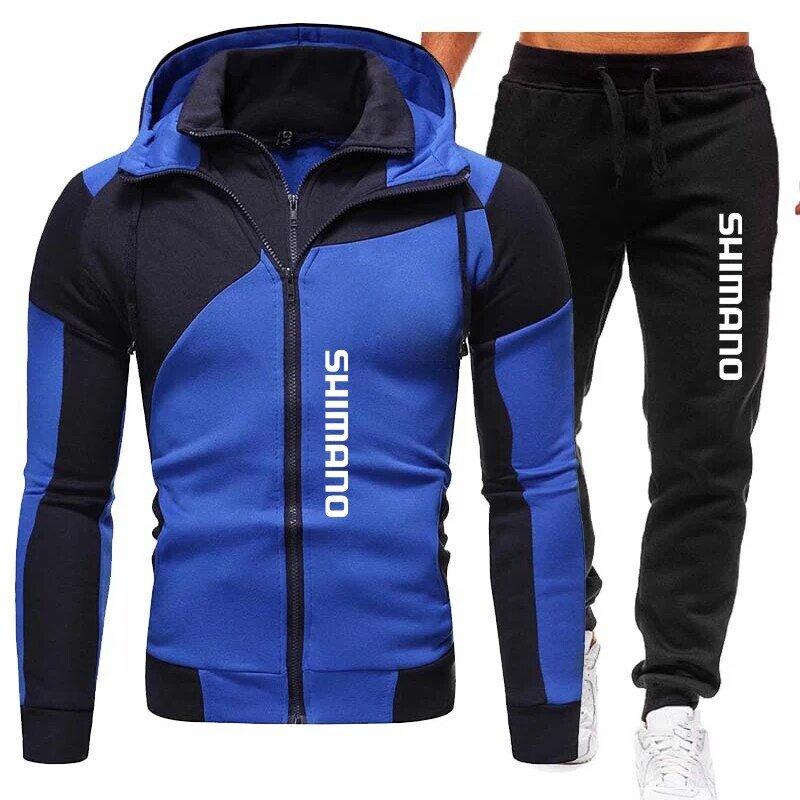 New Shimanos Fishing Clothing Men Warm Hooded Sport Set Full Sleeve Patchwork Outdoor Fishing Suit Sport Fishing Hoodies