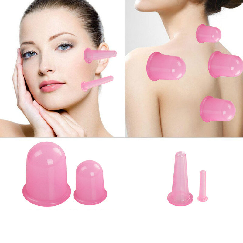 7pcs/Set Silicone Anti Cellulite Cup Vacuum Massage suction Cups Body Pain Relief Roller Manual Suction Cups Cupping Therapy Kit