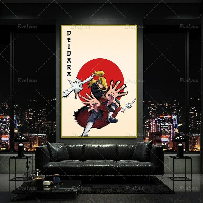 Naruto Deidara – affiche sur toile, dessin animé japonais, peinture murale moderne, décoration nordique de chambre à coucher, impression d'images