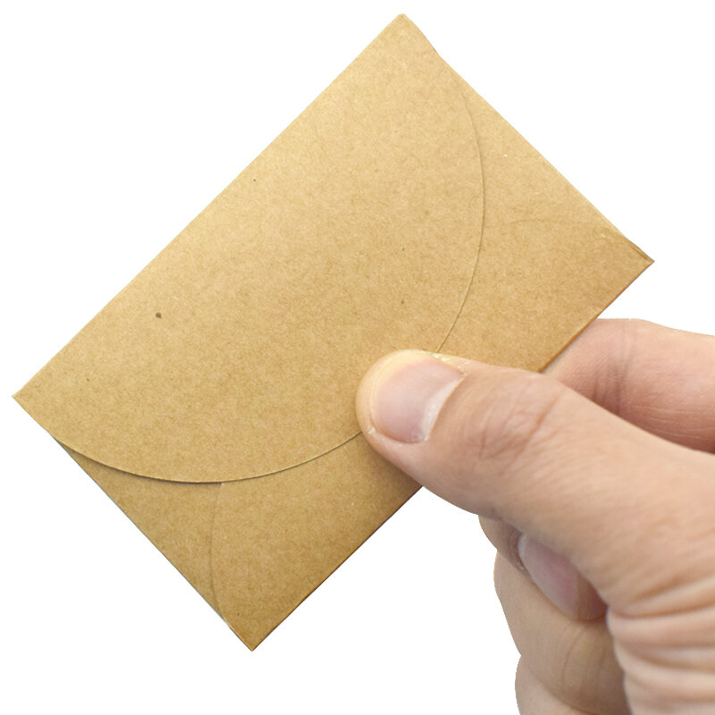 Mini enveloppe en papier artisanal faite à la main, sac en papier marron, carte-cadeau multifonction, fête de mariage, invitation d'anniversaire, 20 pièces