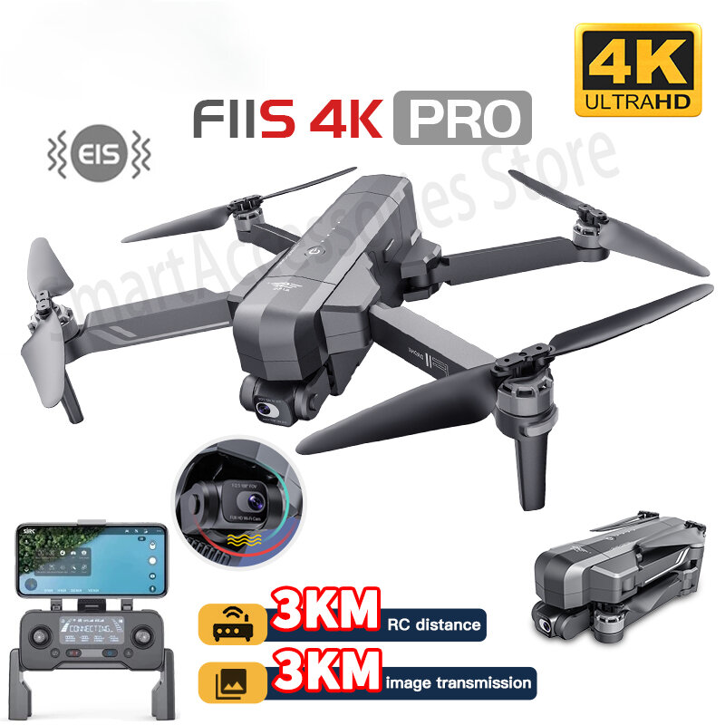 SJRC – Drone F11S 4K PRO GPS 5G WiFi, cardan à 2 axes avec caméra HD F11 4K PRO 3KM, quadrirotor professionnel RC pliable sans balais