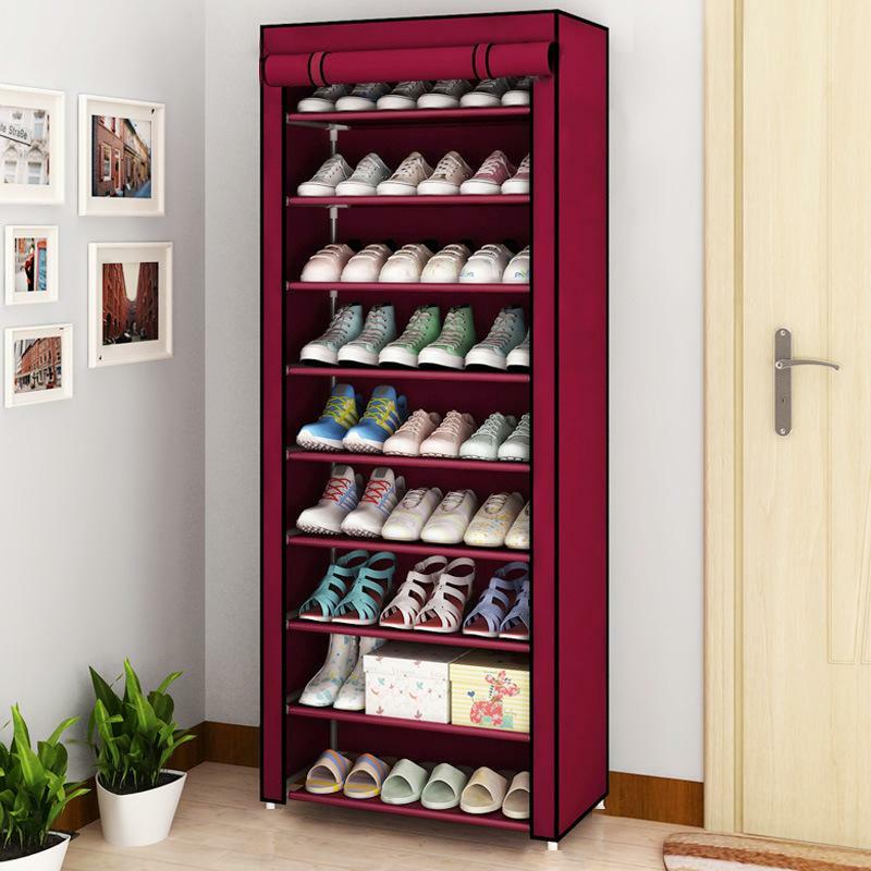 Estante de múltiples capas para zapatos, soporte de almacenamiento sencillo de calzado, armario organizador a prueba de polvo para el hogar, dormitorio