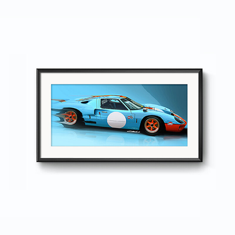 فورد GT 40 جيوليا TZ2 الفني الكلاسيكية سباق السيارات المشارك طباعة قماش اللوحة ديكور المنزل جدار صورة فنية لغرفة المعيشة