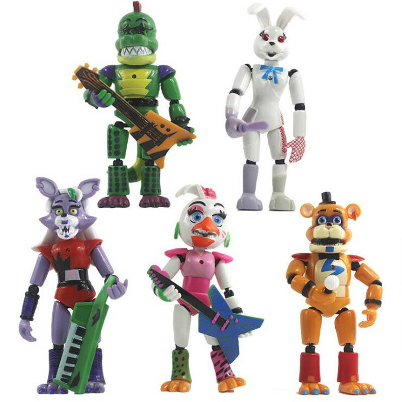 Conjunto de 5 unids/set de figuras de acción de Pvc de Five Night At Freddy, articulación desmontable Fnaf Bonnie Bear Rabbit, modelo de Freddy Toys