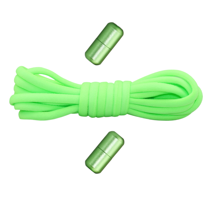 Sports green Elastic Non-Tie Laces Suitable For All Ages Laces Fast Lazy Metal Lock Laces
