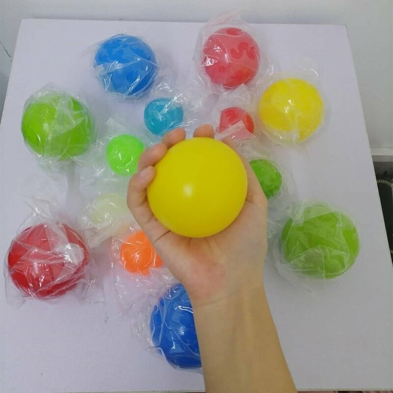 Bola de pared pegajosa de 1 pieza, Bola de succión de pared de descompresión de juguete, bola de objetivo pegajosa fluorescente, Bola de ventilación de Color aleatorio