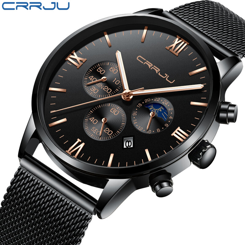 Relogio Masculino Top marka CRRJU 2019 nowych mężczyzna mody Sport rekreacyjny zegarek kwarcowy mężczyźni luksusowy zegarek biznesowy mężczyźni wodoodporny zegar