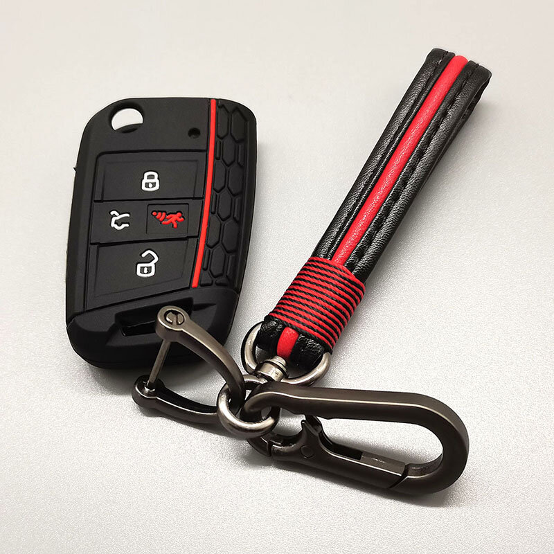 Защитный чехол для автомобильного ключа с 4 кнопками для Volkswagen Vw Polo Golf 7 MK7 Atlas 2016 - 2020 для Skoda Octavia A7, силиконовый чехол