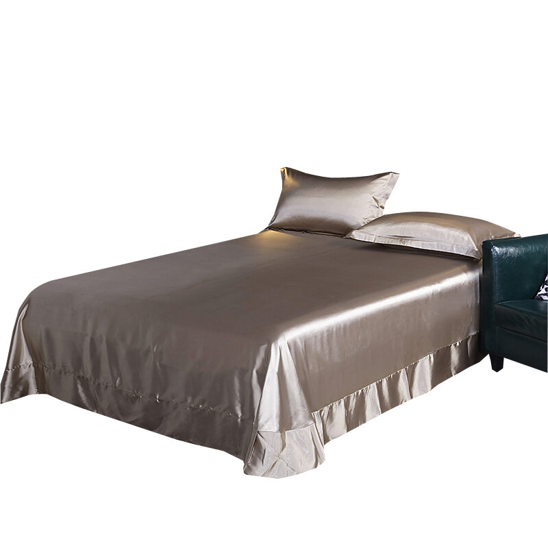 New product 100% silk, mulberry silk, bed sheet, mattress cover High-end pure color soft and comfortable bed linen sheet