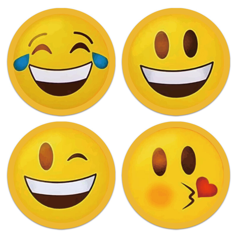 500 pz/rotolo rotondo premio adesivo puntini gialli etichette sigillo sorriso felice adesivo viso giocattoli per bambini insegnante di scuola cartoleria per studenti