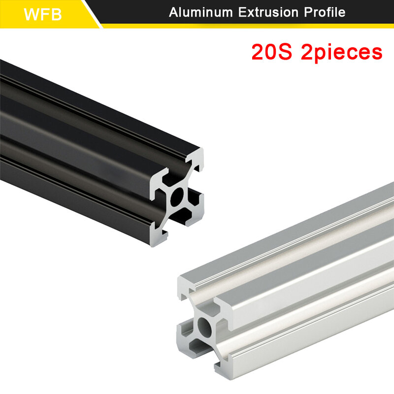 Perfil de extrusión de aluminio para impresora 3D, carril estándar europeo CNC, 20x20 T, 6mm, 600mm a 1000mm, Corte libre, 2 unidades