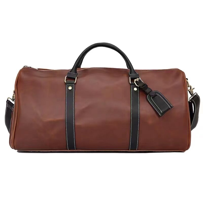 携帯型フィットネスバッグレトロ馬革男性の旅行バッグ大容量ショルダーバッグの男性のビジネス旅行バッグ