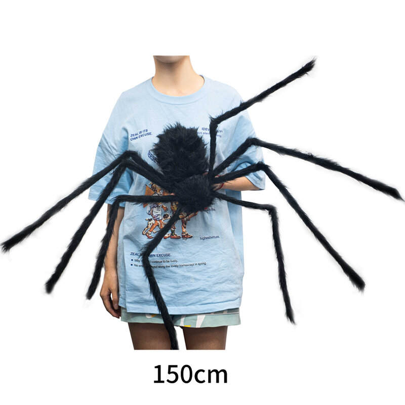 75cm90cm125cm150cm200cm Horror giant multicolor pluche spider grote spinnenweb Halloween party decoratie props kinderspeelgoed halloween decoratie halloween party