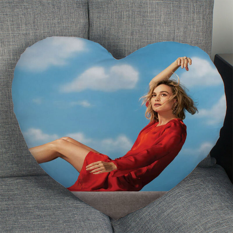 Hot Sale Custom Brie Larson Actor Heart Shape Pillow Covers Bedding Comfortable Cushion/High Quality Pillow Cases