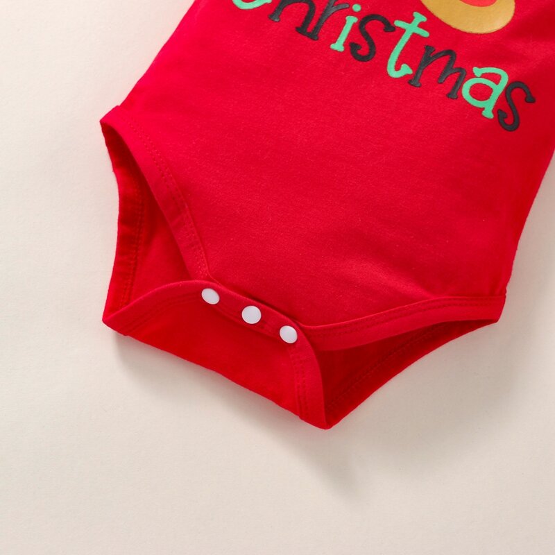 Neugeborenen Baby Meine Erste Weihnachten Mädchen Kleidung Sets Brief Outfits Jungen Weihnachten Romper + Hut + Hose Streifen Druck 3PCS Anzug Ropa de Bebe