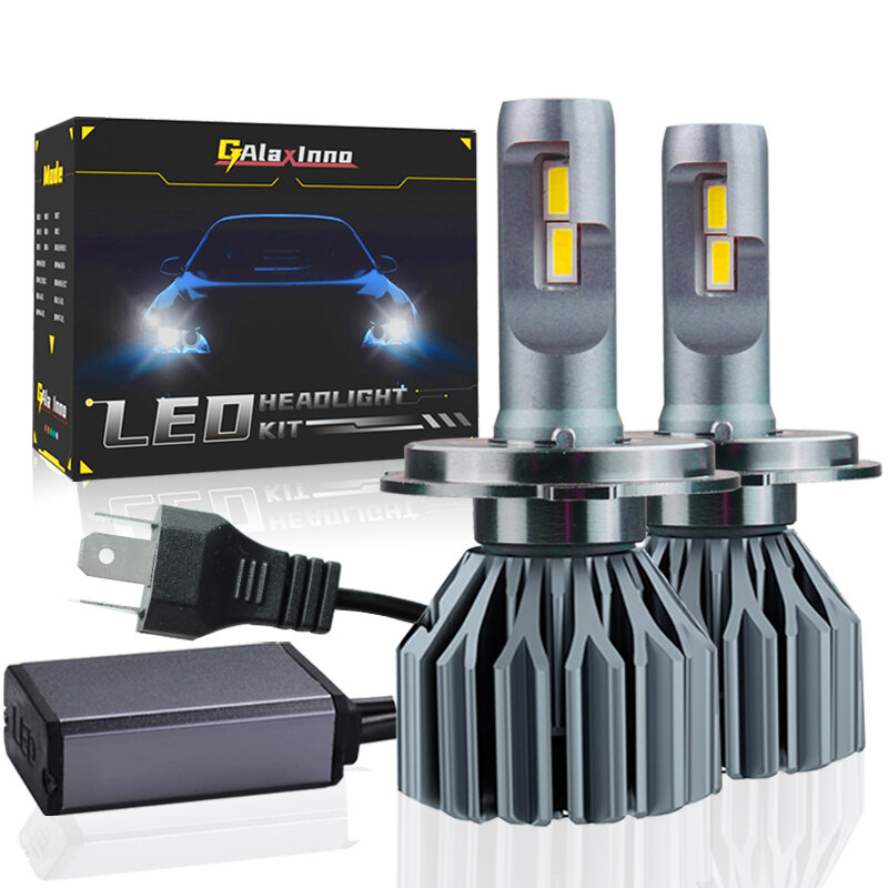 Lampu Depan LED H4 12V Lampu Mobil Canbus Lampu Depan Motor CSP Lampu Putih Lumen Stabil 300% Lebih Terang dengan Dekode Cerdas