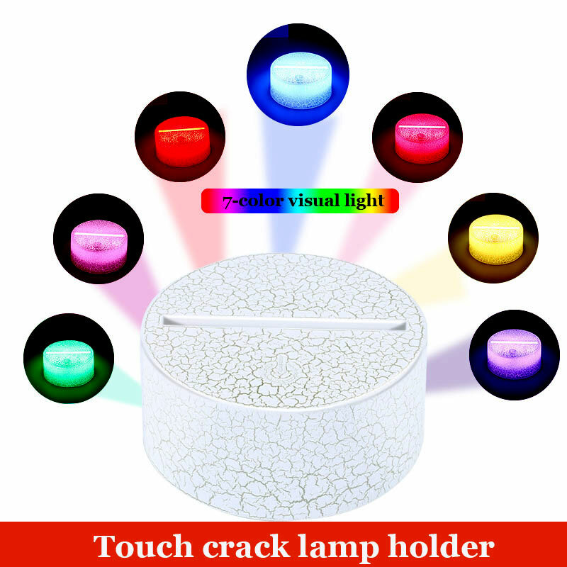 Luminous Light Base Crack Pattern 3D 7 Color LED DC 5V Display Indoor Home Gift Wedding Decor Ornament Lighting Fixture Holder