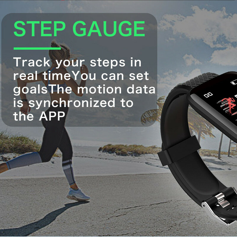 Banda inteligente para fitness banda inteligente rastreador de Fitness pulsera reloj inteligente de presión arterial Monitor de ritmo cardíaco deporte pulsera