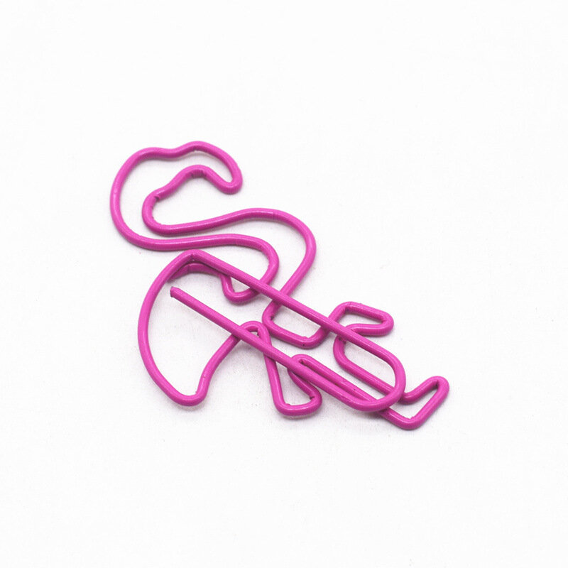 Girl heart pink flamingo paper clip metal bulk pig shaped paper clip student cartoon paper clip bookmark