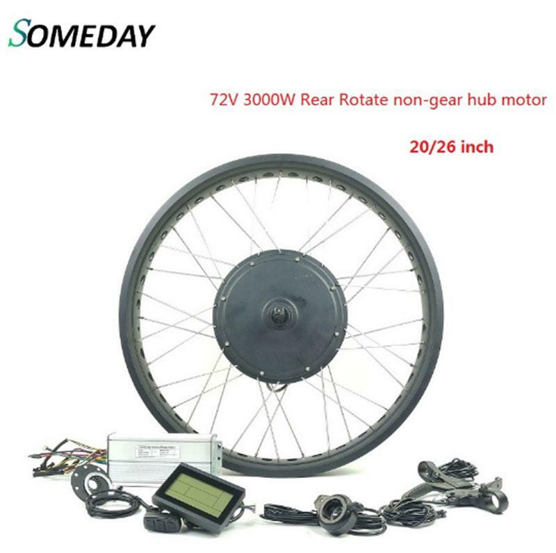 SOMEDAY Electric Bicycle 72V 3000W Rear Rotate non-gear hub motor Conversion kits E-bike Wide tire in snow with KT LCD3 display
