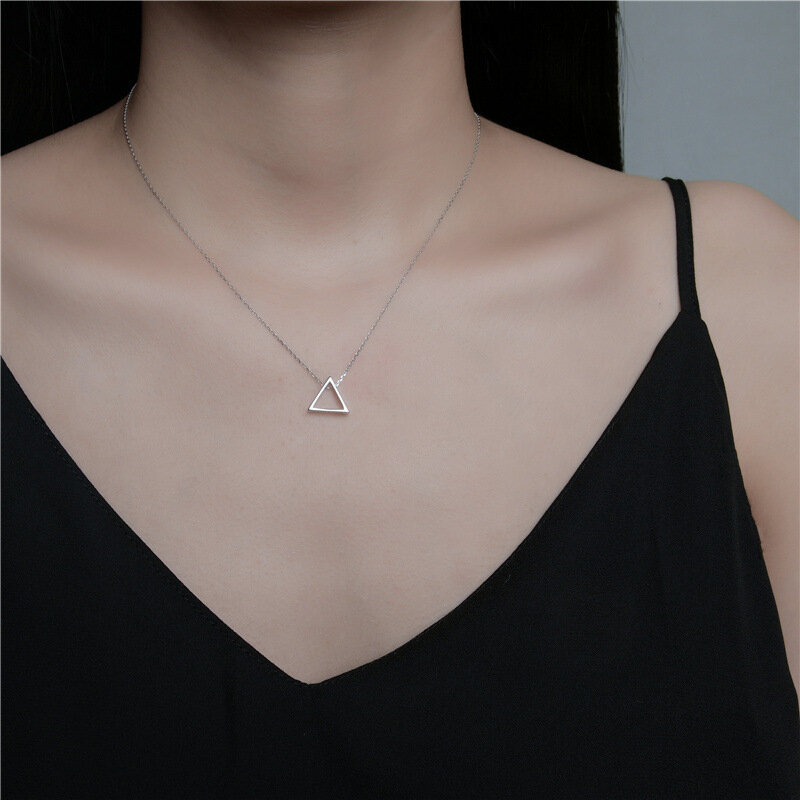 Sodrov – collier en argent Sterling 925 pour femmes, pendentif triangulaire, amour, foi, 925