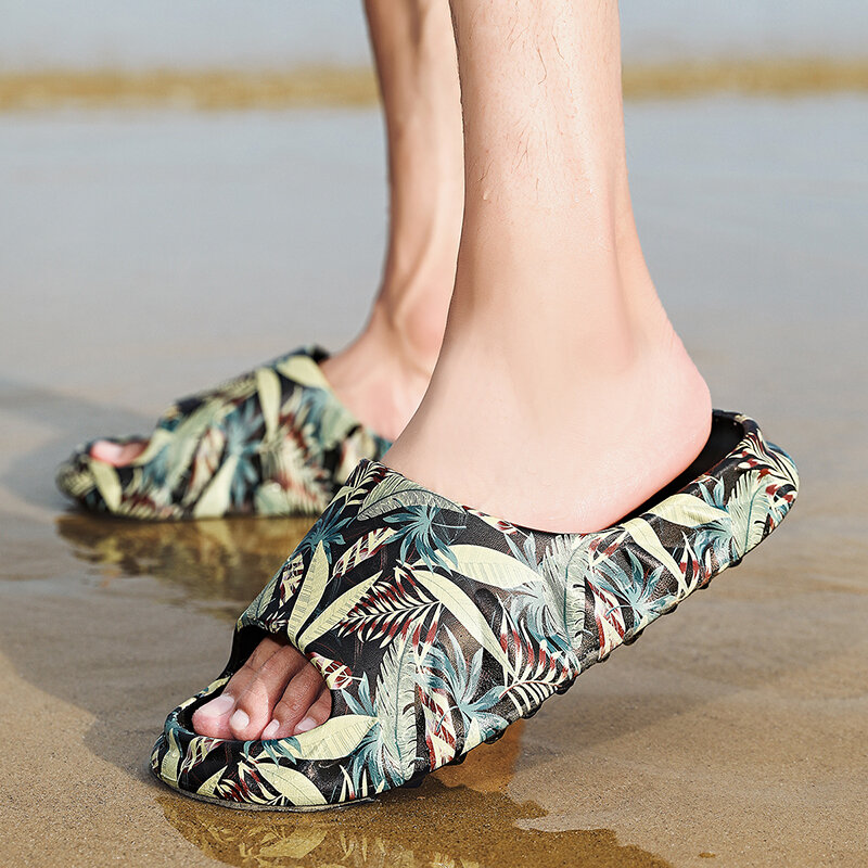 Verão homens chinelos de jardim ao ar livre dos homens criativos sapatos tamancos praia chinelos mulas casa de banho interior mocassins slides flip flops