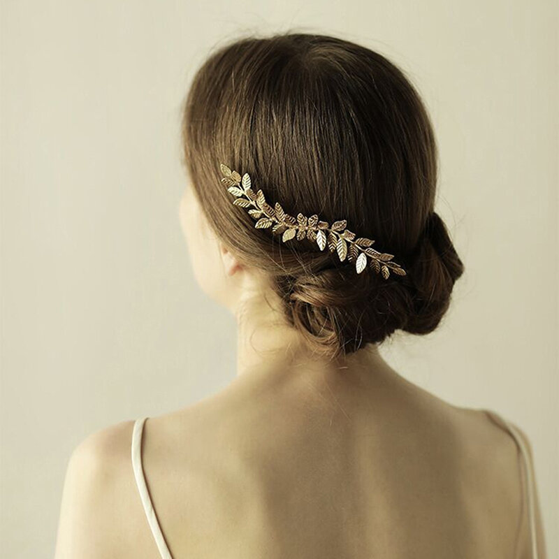 Accessoires de cheveux de mariage grec, couvre-chef en feuille d'olive, peigne, épingle à cheveux, bijoux pour femmes